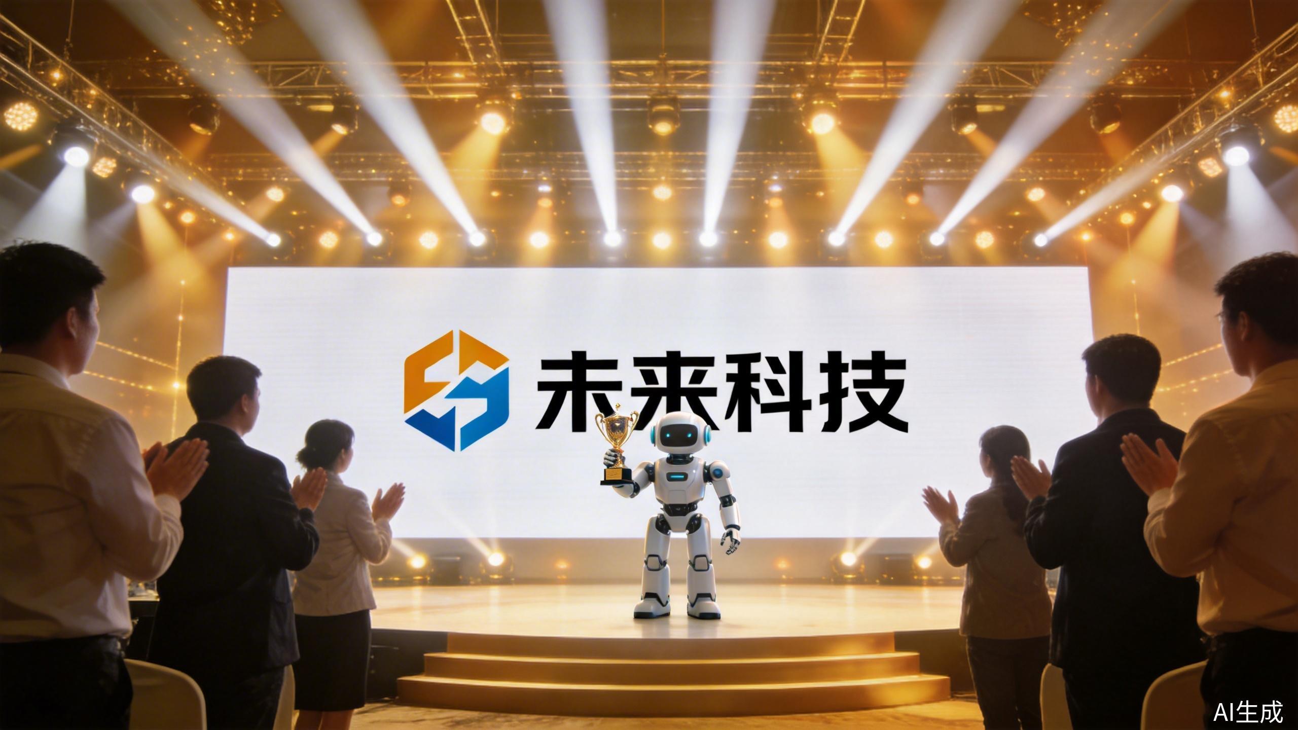 企业年终颁奖晚会 - 人形机器人颁发奖杯