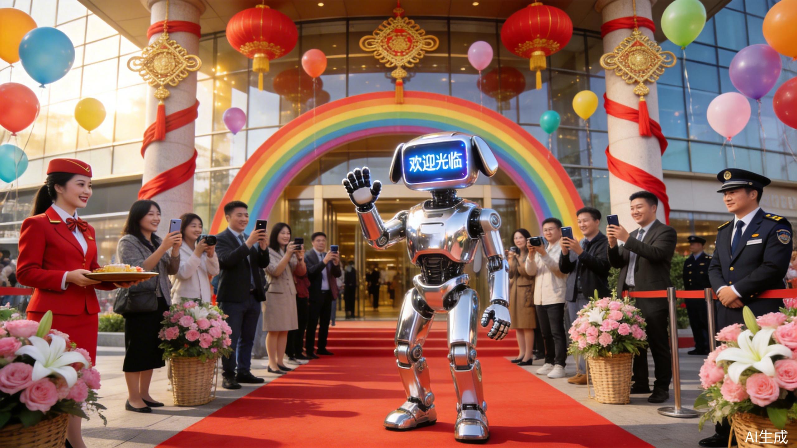 商业综合体开业庆典 - 机器狗迎宾吸引客流